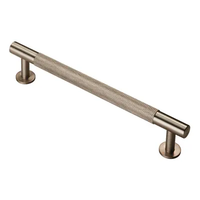 Knurled Bar Door Pull Handle x 13mm 160mm Fixing Centres Satin Nickel