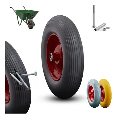 AREBOS PU solid rubber | spare wheel | 390mm | spare tyre for wheelbarrow | wheels sack barrow |