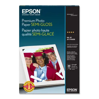 Epson Premium Photo Paper SEMI-GLOSS (13x19 Inches Sheets) (S041327) White