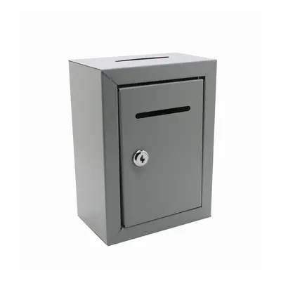 Classic Metal Box Donation Box Secure Collection Box Ballot Box Ticket Box Easy Wall Mount