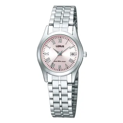 Ladies Silver Bracelet Watch with Pink Dial