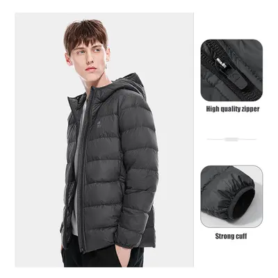 (Gray-M, XL) GOLDEN CAMEL Jacket for Women and Men Waterproof Outdoor Warm Duck Down Jacket Hood