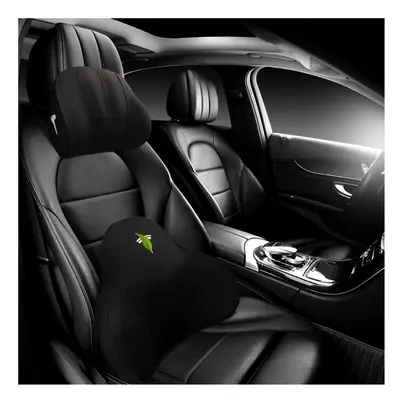 (Black Set) For Tesla Model Y X Car Seat Headrest Cushion Neck Pillow Backrest