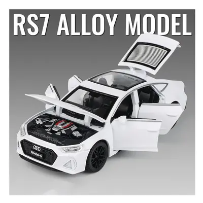 (White) 1:32 Audi RS7 Sportback Alloy Model Car Toy Diecasts Metal Casting Sound and Light Car T