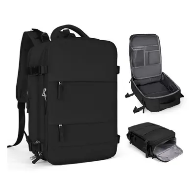 (black) Travel Backpack Carry On Personal Item Bag For Flight Approved, Hand Luggage Suitcase Wa