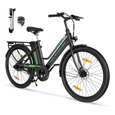 (Black) Hitway Electric Bicycle BK8SP - Inch City Commuter EBike with Removable 36V 10.4Ah Lithi