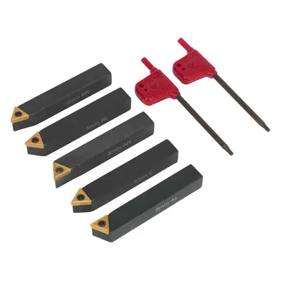 5 Piece Indexable 8mm Lathe Turning Tool Set - Precision Tips - Storage Box