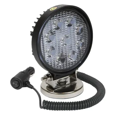 Waterproof Work Light & Magnetic Base -27W SMD LED - 115mm Round Flash Torch