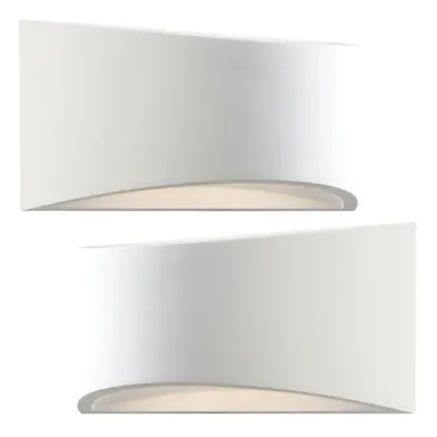 2 PACK 300mm LED Wall Light Warm White White (ready to paint) Curved Bed Lamp