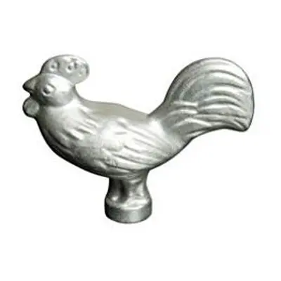 405093460 Rooster Lid Knob Cast Iron Silver