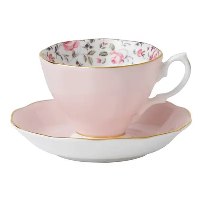 Royal Albert Rose Confetti Teacup & Saucer Set 6.5 ounce Pink Multi