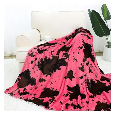 Hot Pink Throw Blanket Lightweight Soft Fleece Blanket for Women Girls 50x60in Red Fuzzy Cozy De