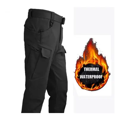 (Black X7 Pant, 5XL(115--125kg)) US Military Army SharkSkin SoftShell Tactical Windproof Waterpr