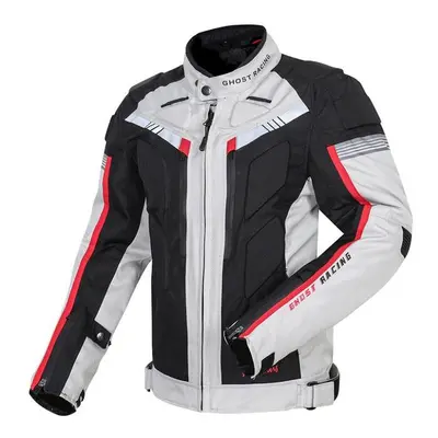 (Black White, XXXL) Motorcycle Jackets Men Motocross Riding Jacket with Armor Motorbike Protecti