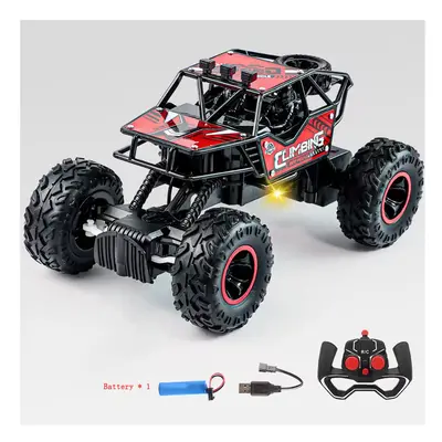 (red) New RC Car 1:16 2WD with LED Light 2.4G 20KM/H High Speed Off-Road Climbing Remote Control