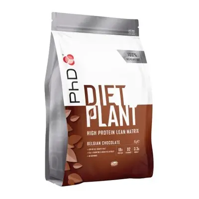 Diet Plant, Vegan Protein Powder Plant Based, High Protein Lean Matrix, Belgian Chocolate, 18g o