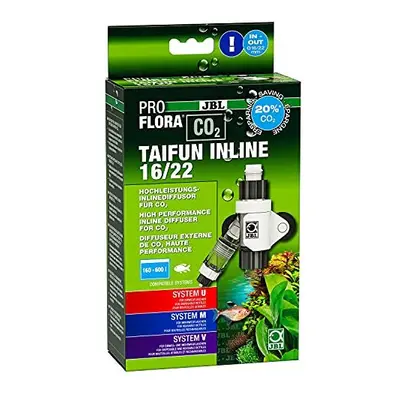 JBL PROFLORA CO2 TAIFUN INLINE 16/22, CO2 diffuser, integrated bubble counter and backflow prote