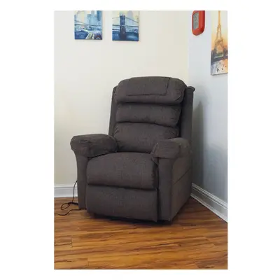 Wall Hugging Rise & Recline Arm Chair - Waterfall Pillow - Mink Chenille Fabric