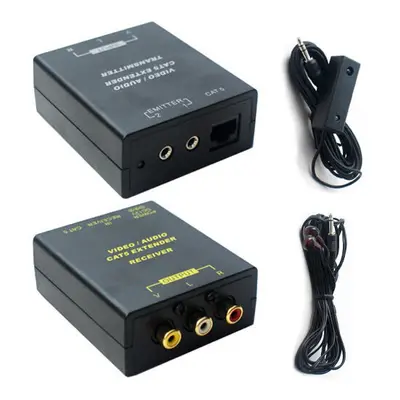 3 RCA PHONO & IR Over 300m CAT5e CAT6 Cable Extender Balun Kit AV Audio Video