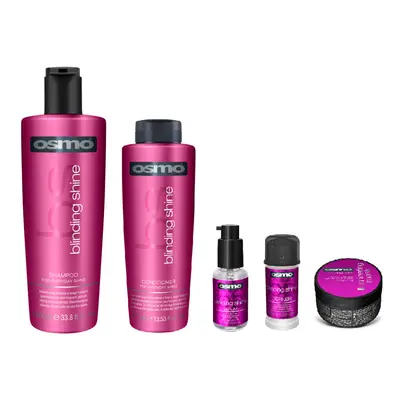 Osmo Blinding Shine Shampoo 1000ml, Conditioner 400ml, Serum 50ml, Definer 40ml and Mask 100ml