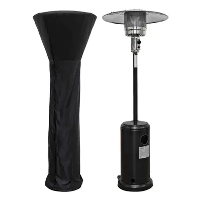 Freestanding Gas Patio Heater 13kW with Wheels & Cover for Commercial & Domestic Use, Black - DG