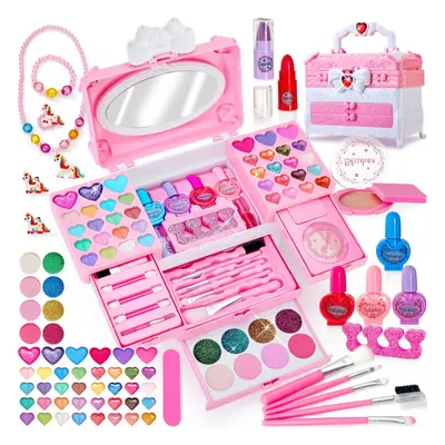 Kids Makeup Set for Girls, PCS Washable Kids Make Up Toys With Necklace, Non-Toxic Makeup Set Wi