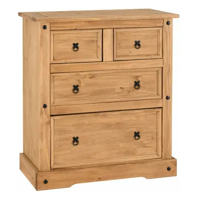 Seconique Corona 2+2 Drawer Chest - Distressed Waxed Pine