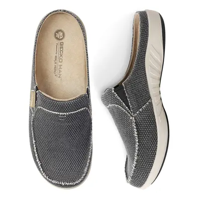 Mens Slippers with Arch Support Canvas House Slipper for Men with Sue