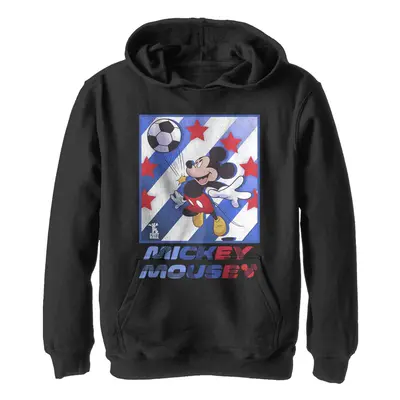 Disney Boy's Mickey Football Star Hoodie Black X-Large