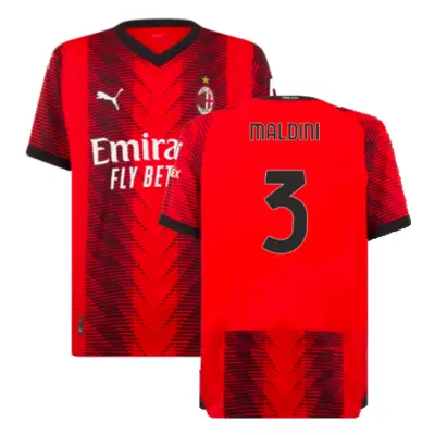 (S) AC Milan Home Authentic Shirt (Maldini 3)