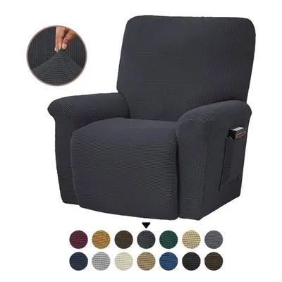 (dark grey, 4PCS) Fashion Recliner Sofa Covers Elastic Armchair Sofa Cover Stretch Soft Couch Co