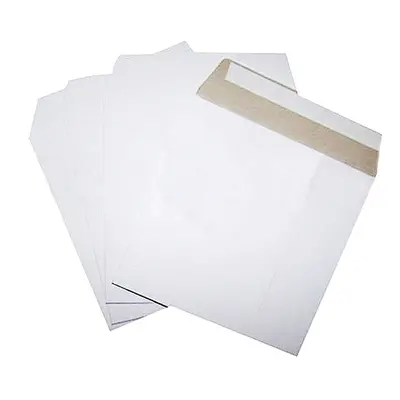 50 x White 340x340mm Inch Board Backed Record Mailer Envelopes