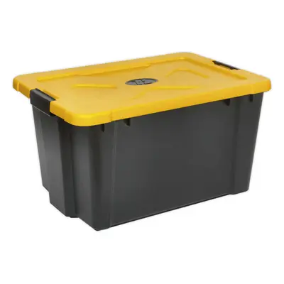 600 x x 335mm Storage Container & Lid - BLACK 54L - Stackable Warehouse Bin