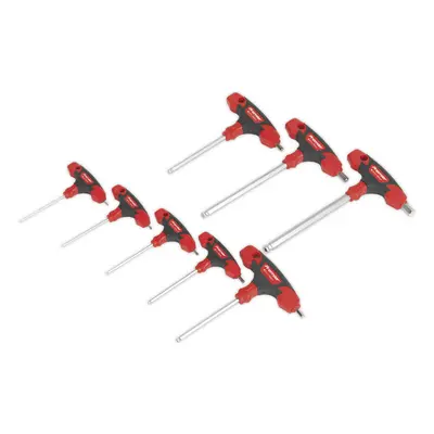 8 Piece Metric T-Handle Ball-End Hex Key Set - to 220mm - Rubber Grip