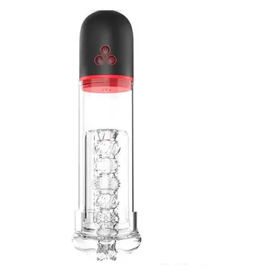 (red) In Automatic Penis Pump Vacuum Vibrating Suction Cup Male Masturbator Masturbator Extender