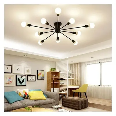 (black, heads) 6/8/10 Head Multi-pole Ceiling Light Retro Industrial Loft Nordic Dome Light Home