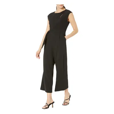 Calvin Klein Jumpsuit with Keyhole & Knotted Side Detail Black