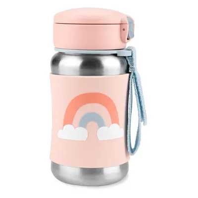 Skip Hop Toddler Sippy Cup with Straw Sparks Stainless Steel Straw Bottle Rainbow