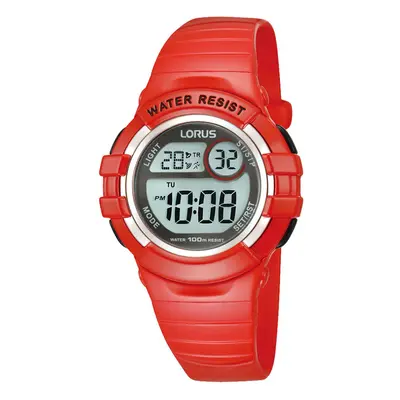 Childrens Digital Chronograph Watch with Red Patent Strap