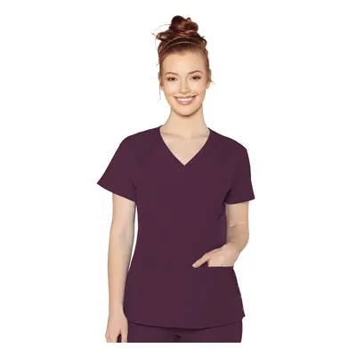 Med Couture Women's 'Peaches Collection' Rangal Scrub Top Wine Small