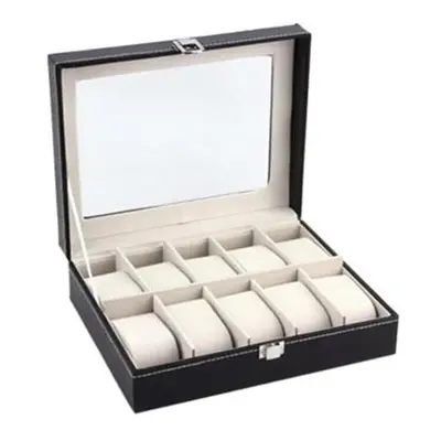 (10 Slot) 6/10/12/20 Slots Faux Leather Wrist Watch Storage Box Display Case Organizer