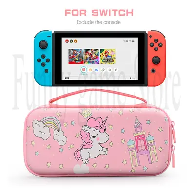 (Blue) Unicorn Hard Carrying Case for Nintendo Switch & Switch Oled Pink Portable Travel Case Ac