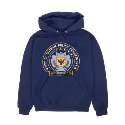 Batman 887899-xlarge Batman GCPD Decal Logo Hoodie - Blue - Extra Large