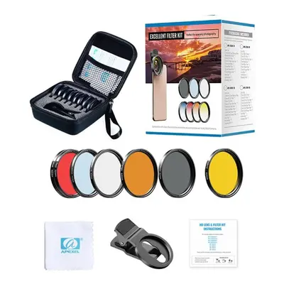 (APL-52UV-7Full) Apexel In Lens Kit 0.45x Wide+52mm Uv Full And 0.45x Wide+37mm Filter+cpl Nd+st