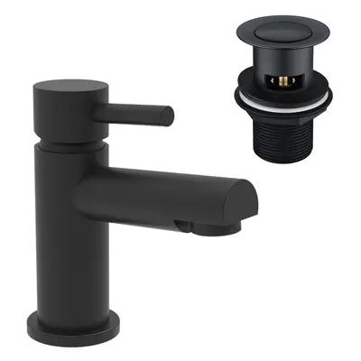 Nes Home Bathroom Basin Mono Mixer Tap & Waste Matt Black