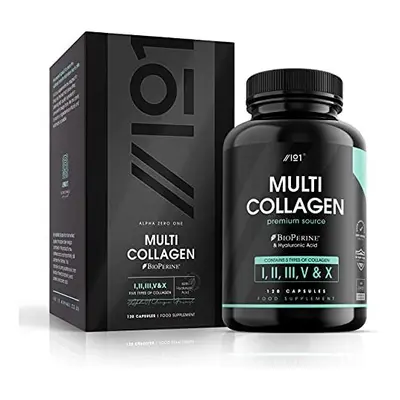 Multi Collagen Protein Capsules - Types I, II, III, V & X - Wild Caught Marine, Grass Fed Bovine