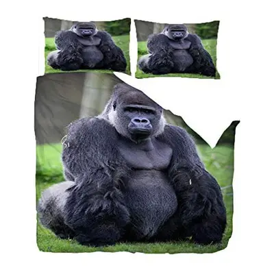 Luxury 3D Bed Set With Duvet Cover And Pillow Case Daze Animal Gorilla Double Size Super Soft Co