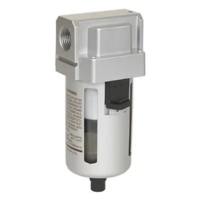 High Flow Workshop Air Supply Filter - 1/" BSP - 135cfm Max Airflow - Auto Drain