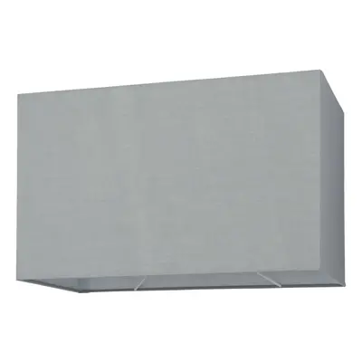 Straight Sided Rectangle Lamp Shade Grey Cotton Fabric 60W E27 or B22 GLS