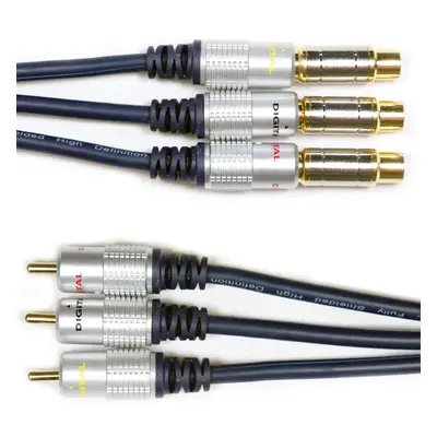 10M AV Extension Cable Triple RCA PHONO Male To Female Lead Audio Video